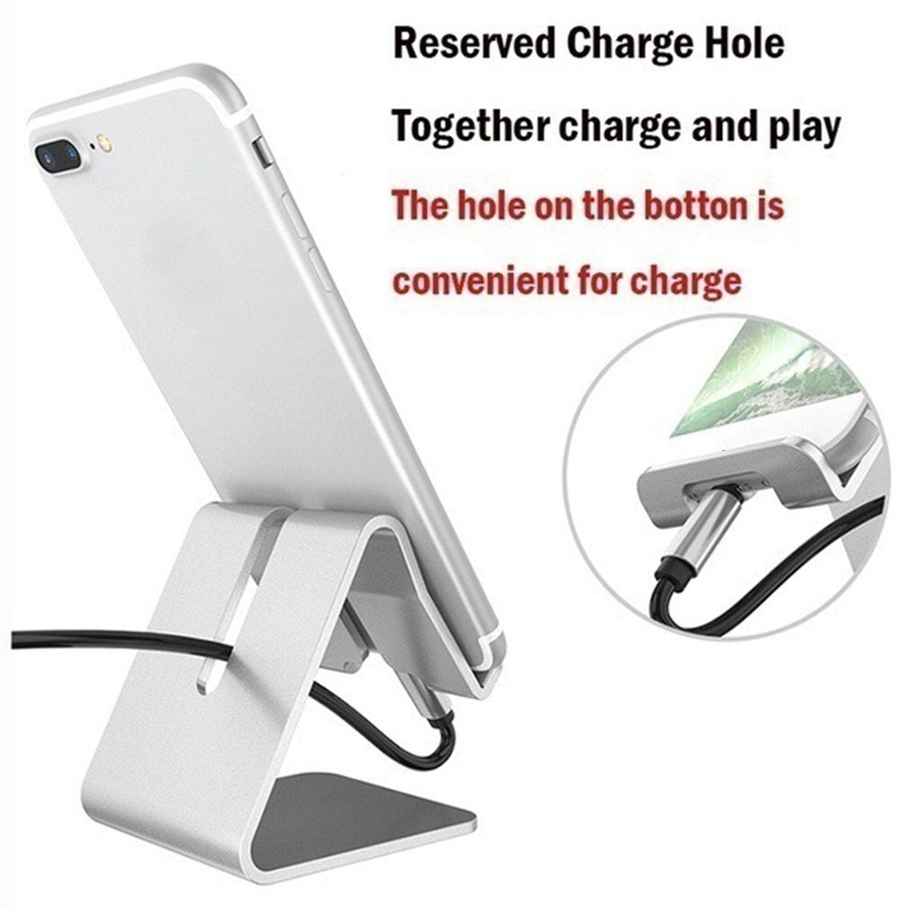 2022 Universal Aluminium Alloy Smart Phone Stand Desk Hold Charge Mobile Holder Cradle Mount for Iphone Metal Tablets for Ipad