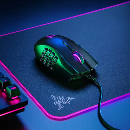 Naga Left-Handed - Ergonomic MMO Gaming Mouse with 12 Programmable Thumb Buttons - 20,000 DPI