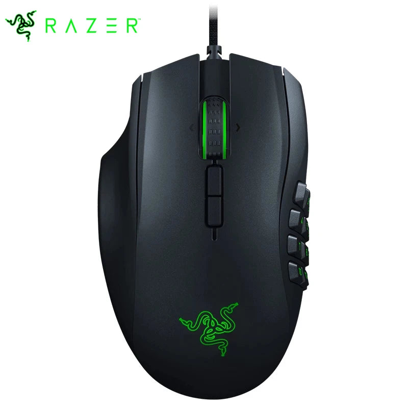 Naga Left-Handed - Ergonomic MMO Gaming Mouse with 12 Programmable Thumb Buttons - 20,000 DPI