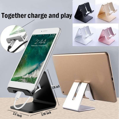 2022 Universal Aluminium Alloy Smart Phone Stand Desk Hold Charge Mobile Holder Cradle Mount for Iphone Metal Tablets for Ipad