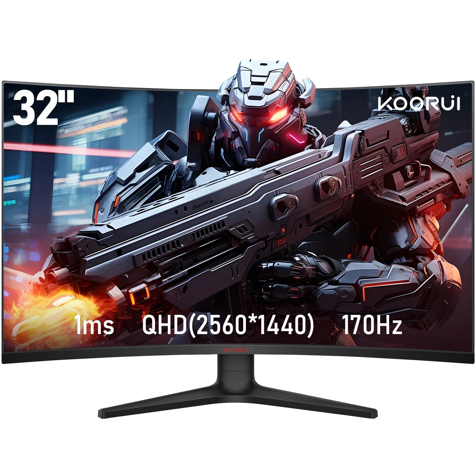 32 Inch Gaming Monitor, 170Hz 1Ms 2K 1440P PC Desktop Computer Monitors for Gaming,90Dci-P3,Adaptive Sync,Dp&Hdmi Ports,